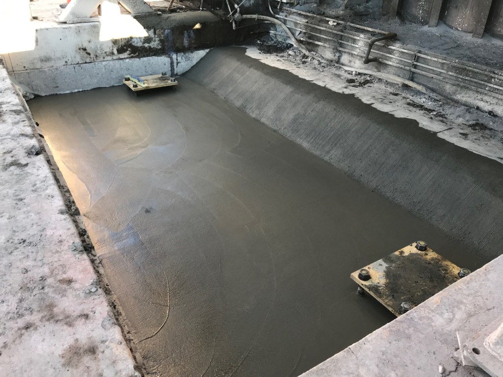 furnace foundation lower pit poured